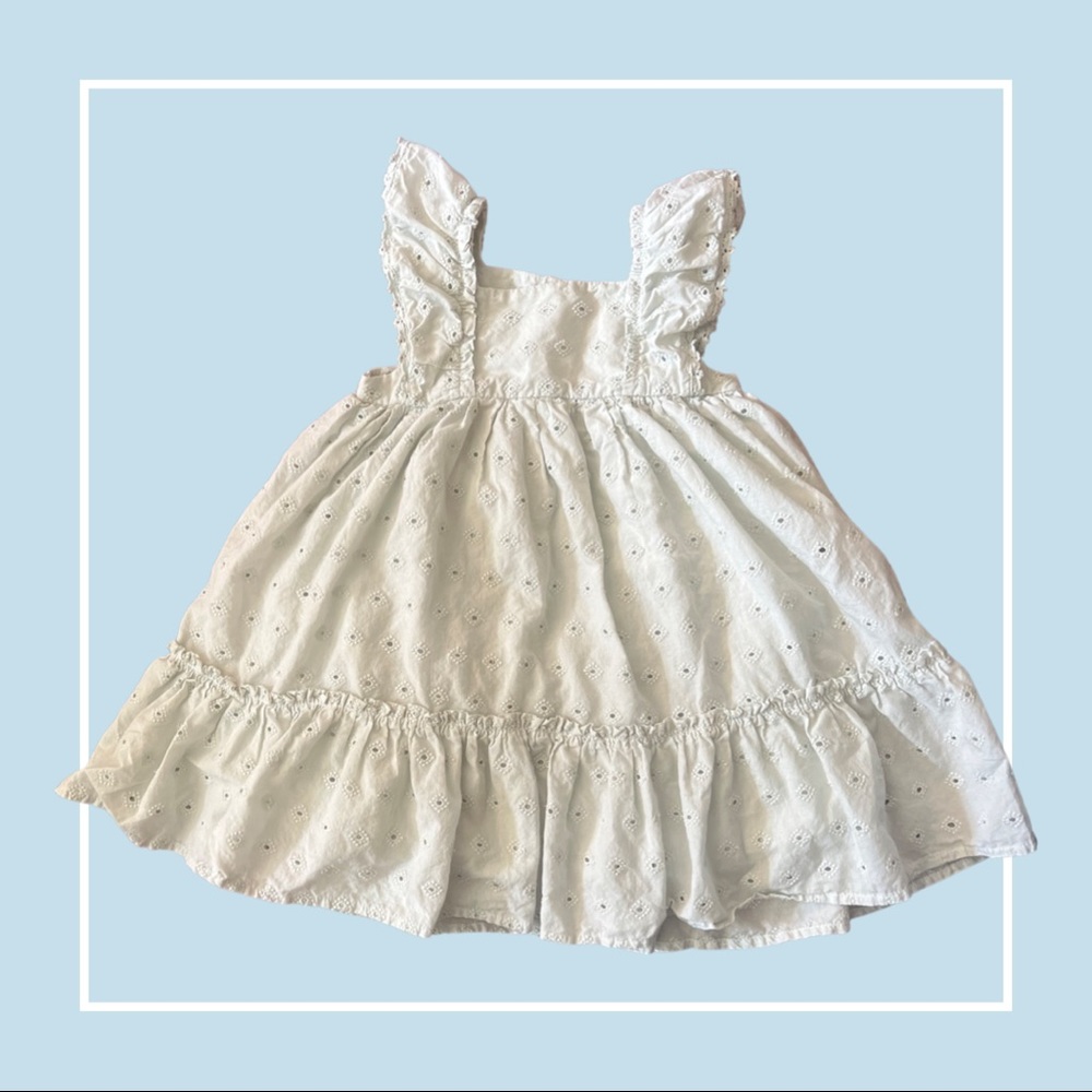 Pale Mint Green Ruffle Front Toddler Dress —3T